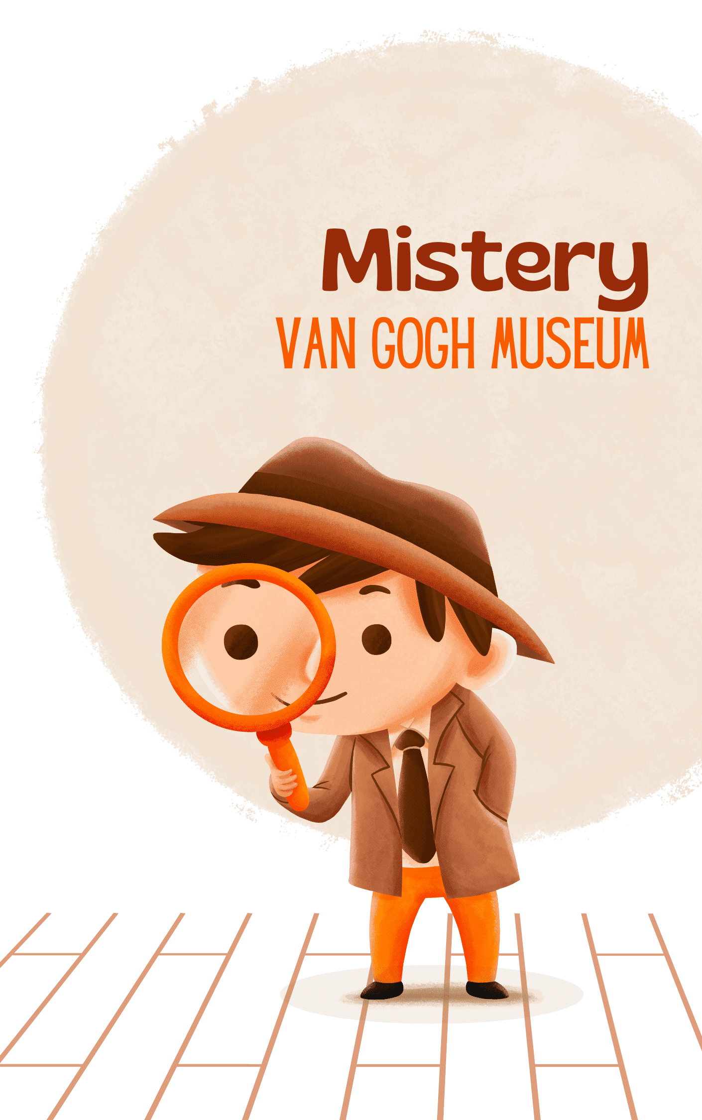 Beige Cute Detective Kids
