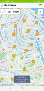 Screenshot of the Wheelmap app.